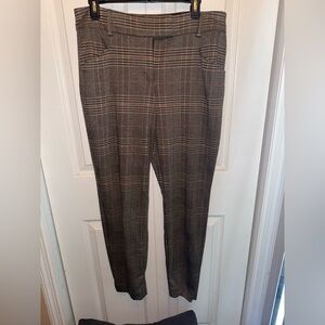 Express Women's Brown Plaid Trousers